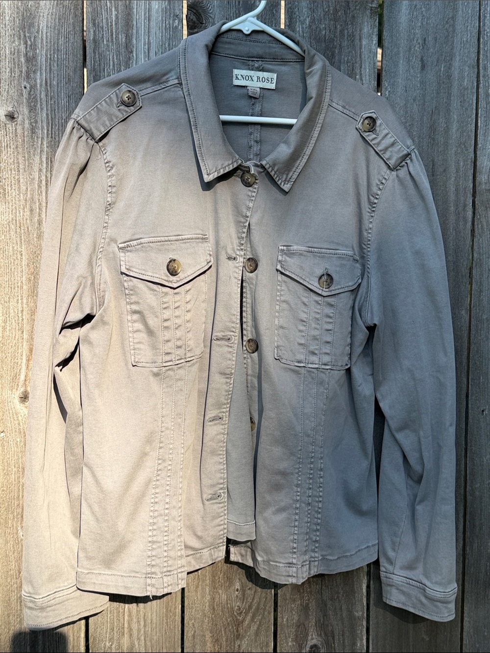 Knox Rose Gray Military-Style Utility Jacket